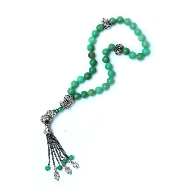 33 Beads Jade Stones & Silver Rosary - RTCS004