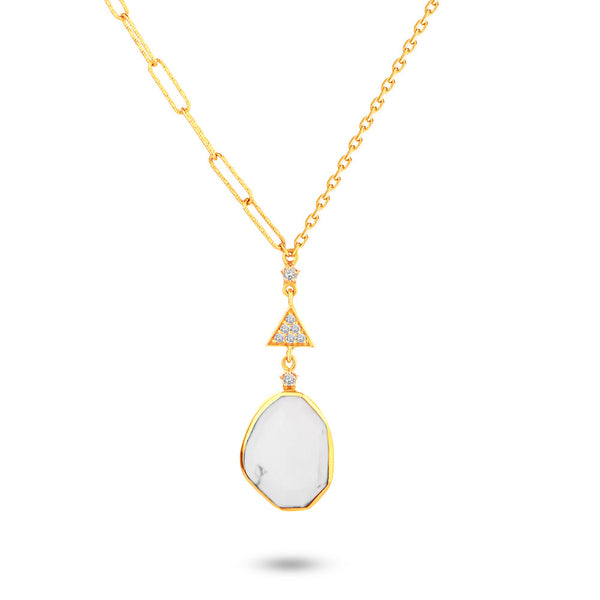 Dangling Summer in a triangle Diamond Necklace in 18K Yellow gold S-P364S