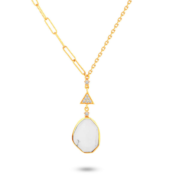 Dangling Summer in a triangle Diamond Necklace in 18K Gold  Yellow gold / S-P364S