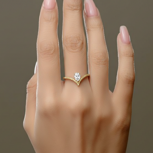 18K Yellow gold Fine Diamond Ring - S-R351X