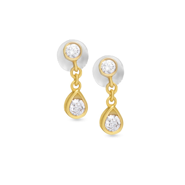 Diamond Dangling Earring in Yellow 18 K Gold - SIR1272