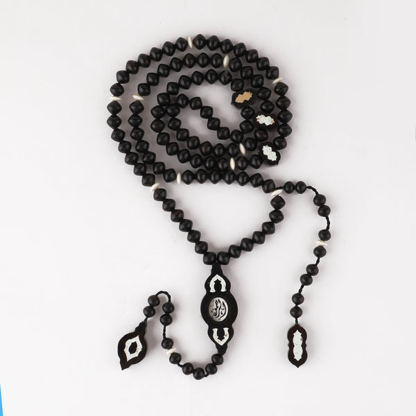 99 Beads Black ebony stone & Camel Bone Rosary - RHWC002