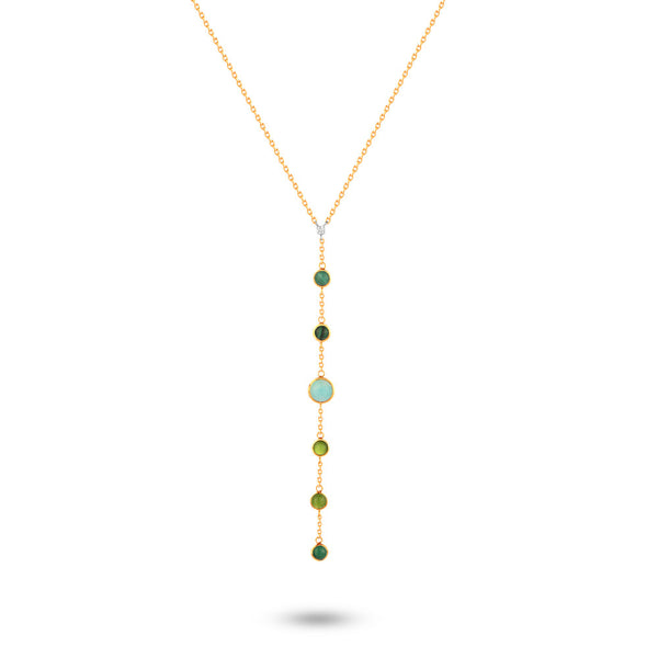 EDEN summer dangling beads diamond Necklace in 18k Gold Yellow gold / S-P359S