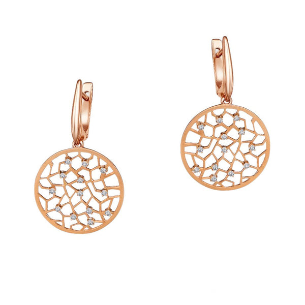 Geometrical Diamond Earring in 18k Yellow Gold - SIR1454E