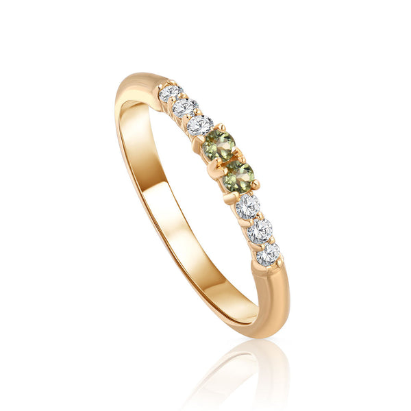Summer Diamond Ring with Central stone in Yellow 18K Gold S-R264S