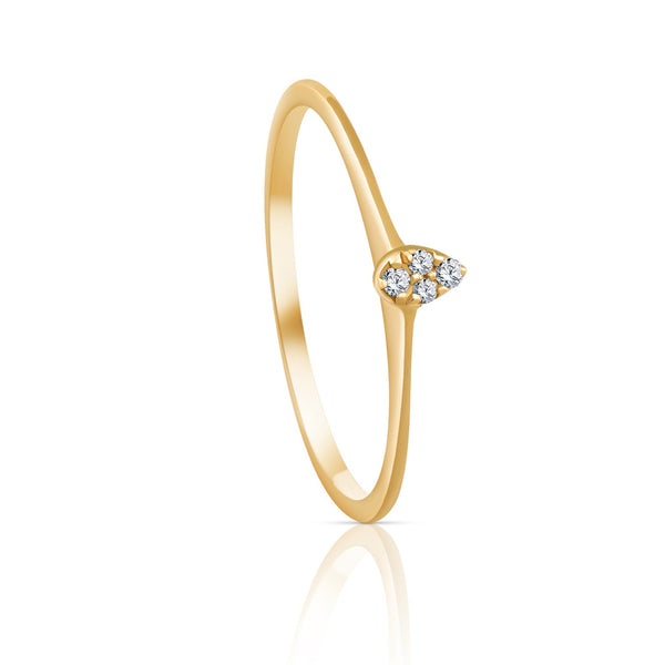 Central Multi Diamonds Ring in Yellow 18 K Gold - S-X18RON