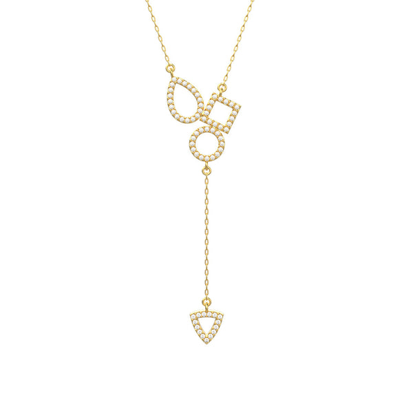 Dangling diamond necklace in 18k Yellow gold - SIR1532