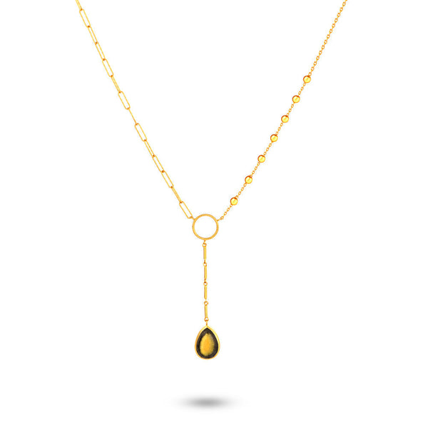 EDEN ocean jasper half clips dangling Necklace in 18k Gold Yellow gold  S-P361S