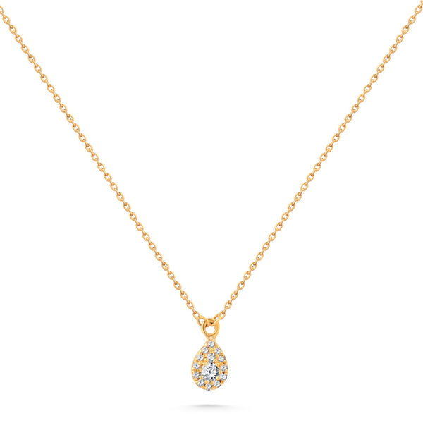 Diamond Oval Shaped Necklace in 18K Yellow Gold - S-X16NP