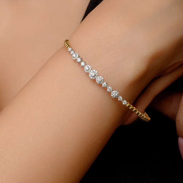 18K Yellow Diamond Bangle  - B-S-BG020B