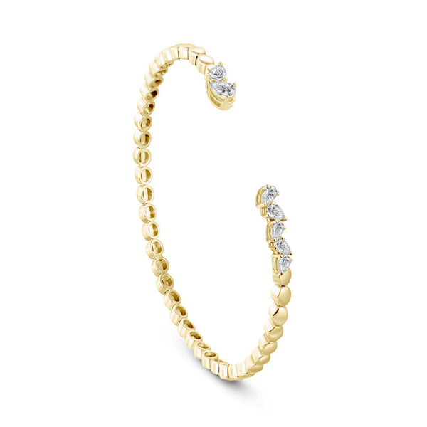 18K Yellow Gold Diamond Bangle - B-S-BG022B