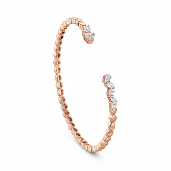 18K Rose Gold Diamond Bangle - B-S-BG022B