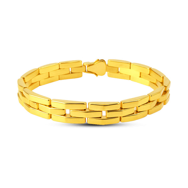 18K Yellow Gold Geometric Link Bracelet - B23PR0283