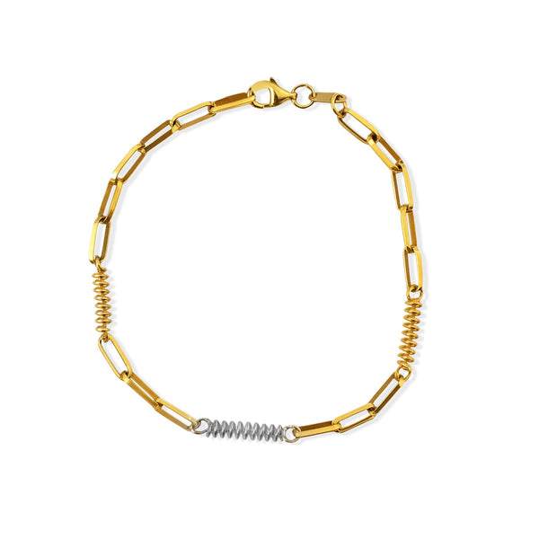 18K Yellow Gold Paperclip Coil Bracelet - B24HL1101