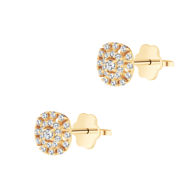 Circled Diamond Stud in 18k Gold - S-X05EON