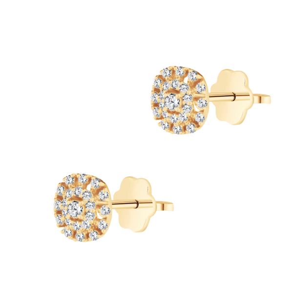 Circled Diamond Stud in 18k Gold - S-X05EON