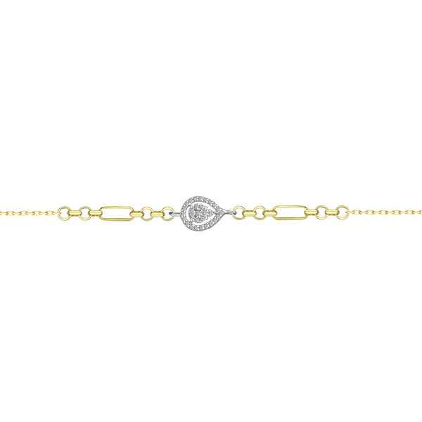 Precious Pear Shaped Diamond BRACELETS in 18K Yellow Gold - HB146