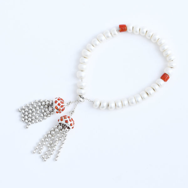 33 pearls and Coral Rosary - RTCS018