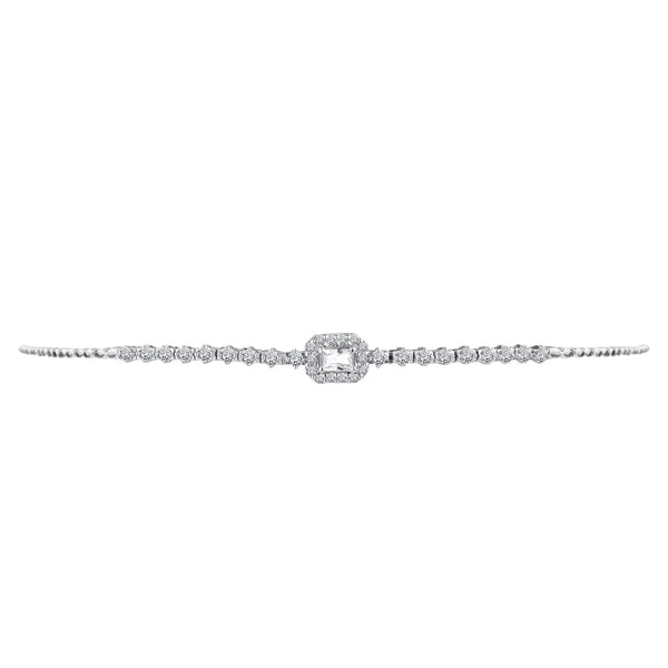 Classic Summer tennis Diamond Bracelet in 18k White Gold White gold - S-N052SB