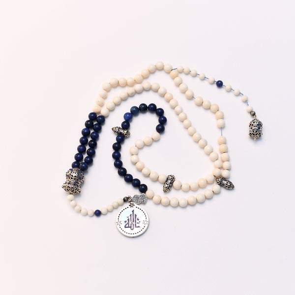 99 Camel Bone and Silver Rosary - RHCS067