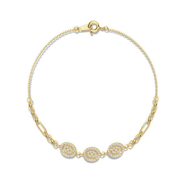 Triple Unit Diamond Bracelet in Yellow gold - HB133