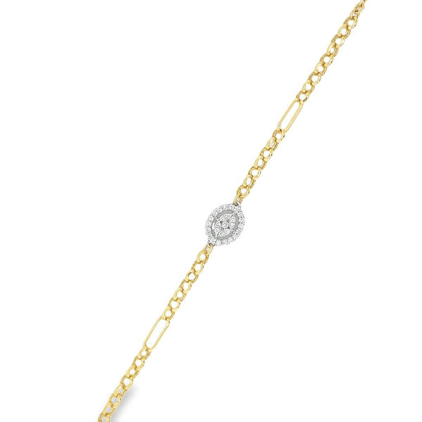 Precious Oval Shaped Diamond BRACELET in 18K Yellow gold - HB133