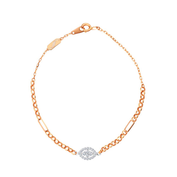 Eye shaped diamond bracelet in 18k Rose gold - HB134