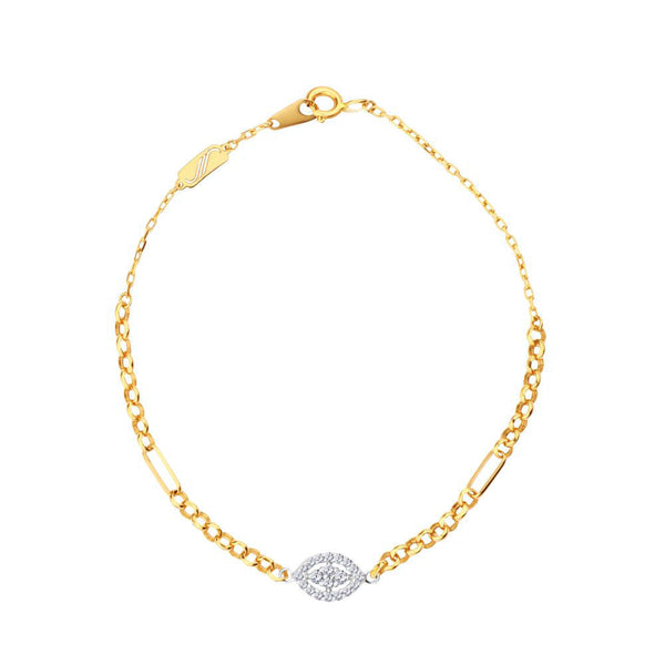 Eye shaped diamond bracelet in 18k Yellow gold - HB134