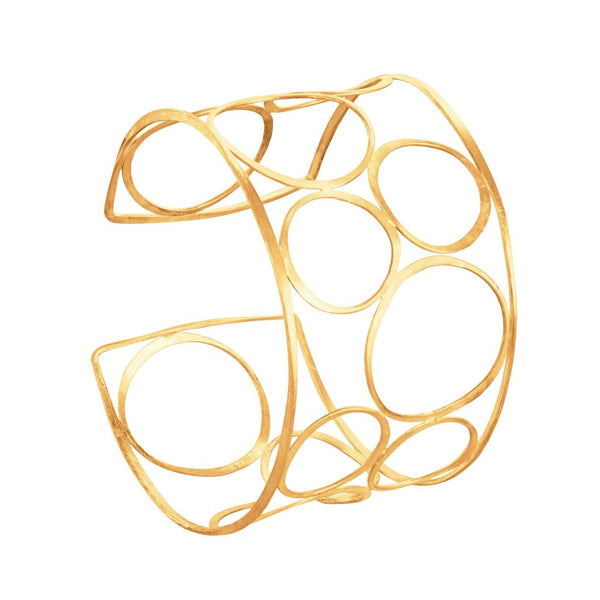 Gitana Hollow Silky gold connected circular strings bracelet - I-GEN068B