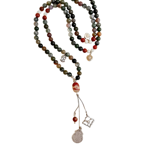 سبحه ١٠٠ حبه من حجر موسي والريد جاسبر