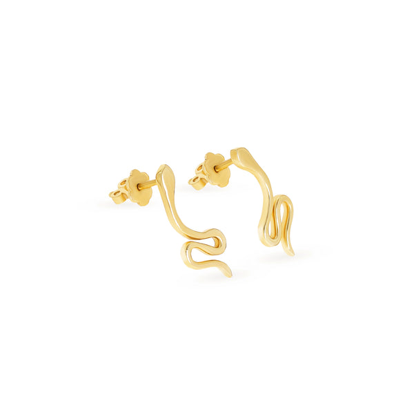 18K Snake Gold Earring - K-E103G