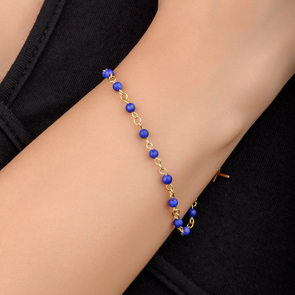 18K Stylish Color Stone Gold Bracelet - K-H028BGS/B