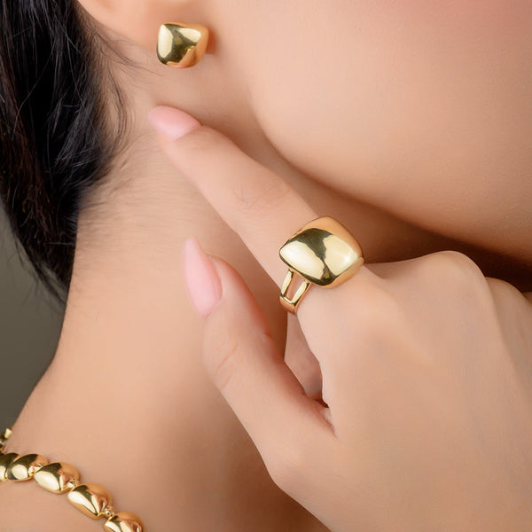 18K Precious Gold Ring - K-H030RG/B