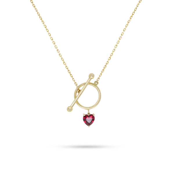 Heart shaped necklace with adjustable length - K-P111GS/B