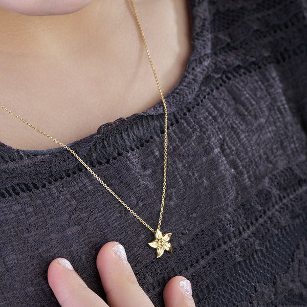 18K Flower Kids Gold Necklace - K-P149G