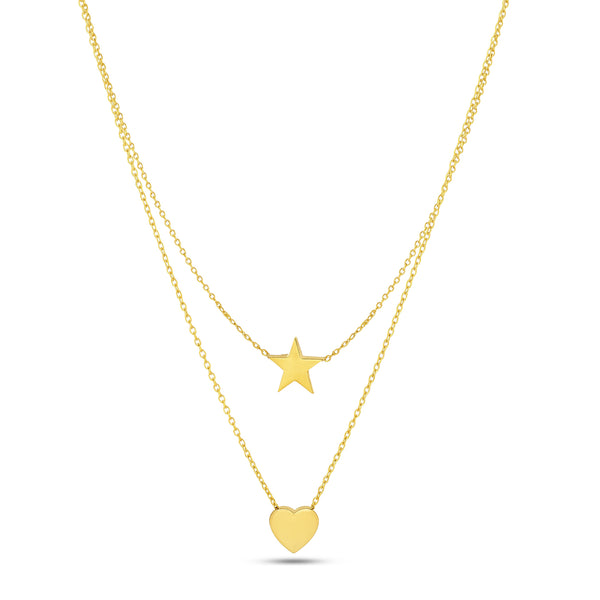 18k-double-layered-star-and-heart-gold-necklace-k-p180g-KLEO-by-TJH-Made-in-Egypt-SIRAN-by-IRAM-jewelry