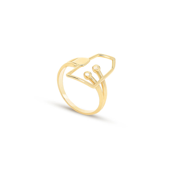 18K Geometric Gold Ring - K-R001G