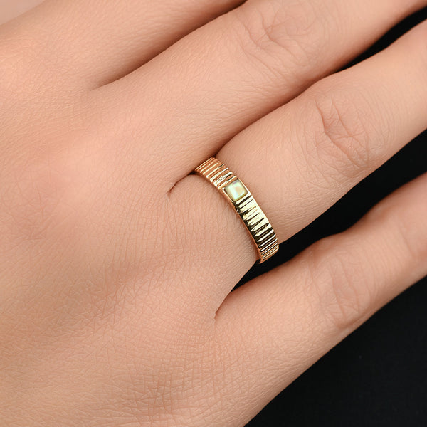 18K Golored Stone Gold Ring - K-R077G