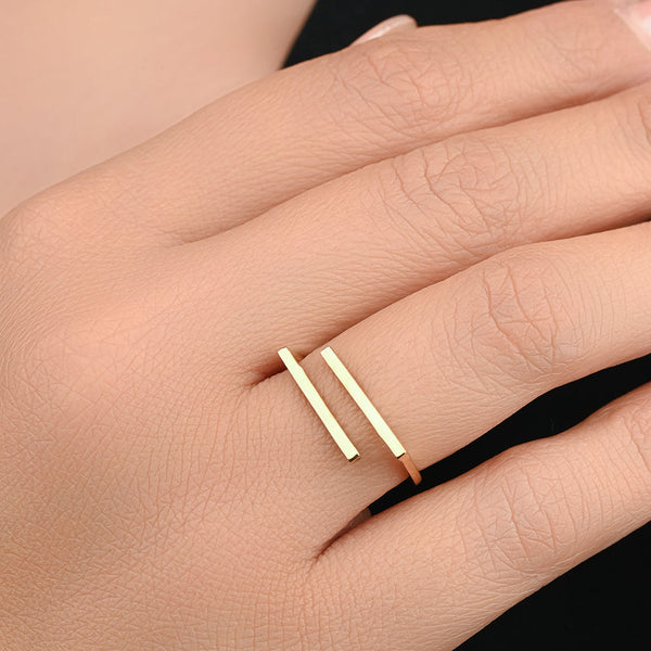 18K Double Layer Opened Gold Ring - K-R080G