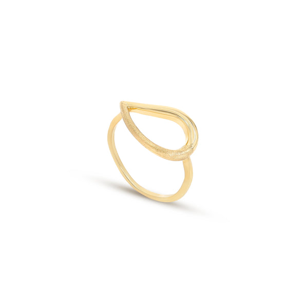 18K Hollow Leave Gold Ring - K-R130G