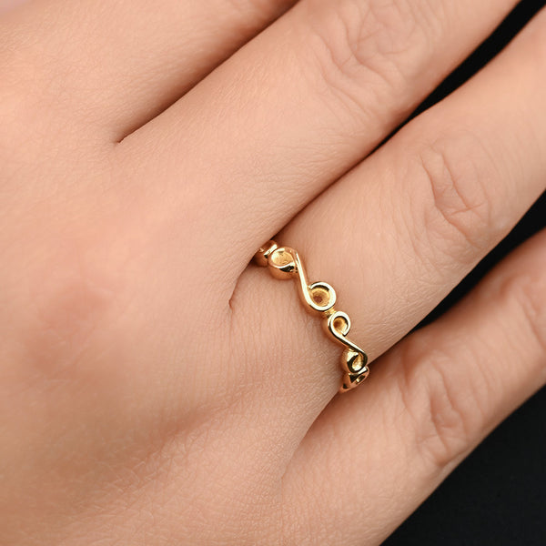 18K Simple Gold Ring - K-W013G