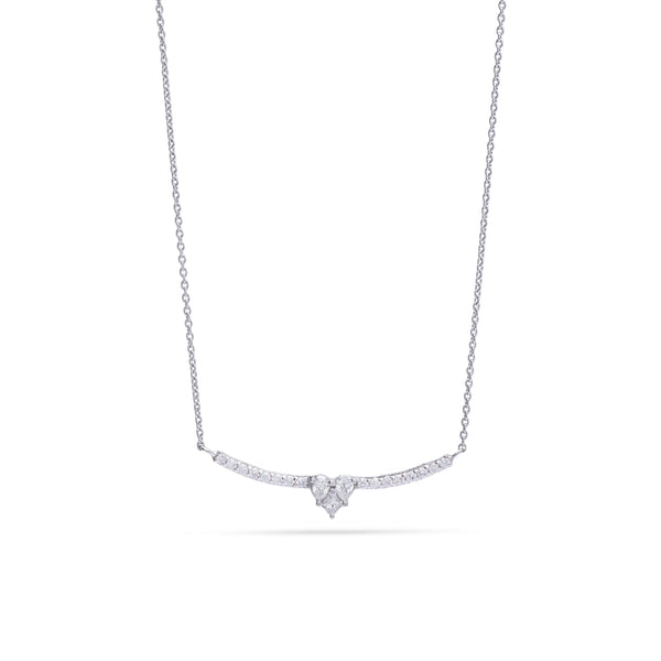 dangling diamond heart necklace in white 18K Gold - SIR1251