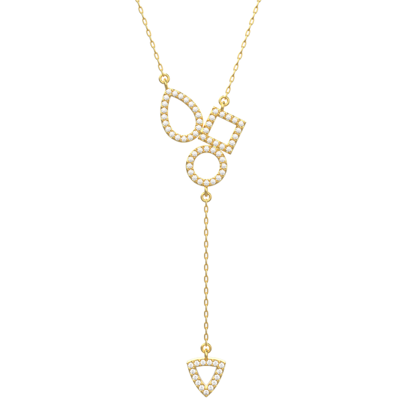 Dangling diamond necklace in 18k Yellow gold - SIR1532