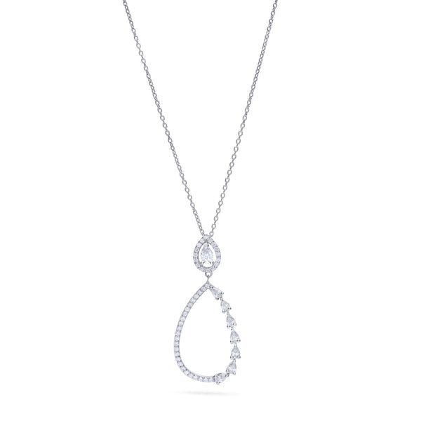 Multi Tear drop amazing Diamond necklace in white 18K Gold - TK10288B
