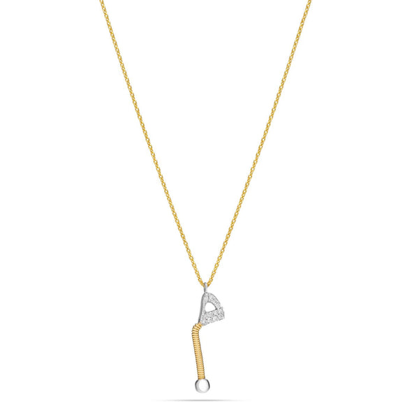 Letter Meem oustanding diamond necklace in Yellow 18 K Gold - S-P50