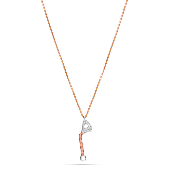 Letter Meem oustanding diamond necklace in Rose 18 K Gold - S-P50