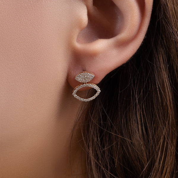 Opal Diamond Earring in Yellow 18 K Gold - S-EN022S