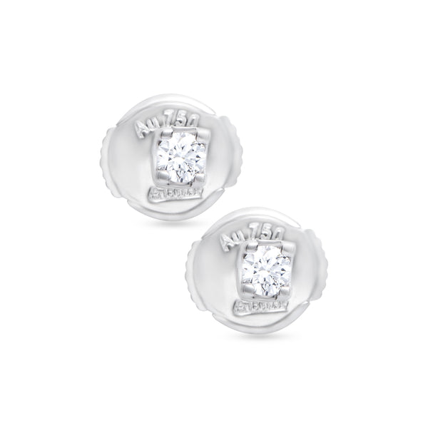 Unique Diamond Stud Earring in White 18 K Gold - SIR1541E