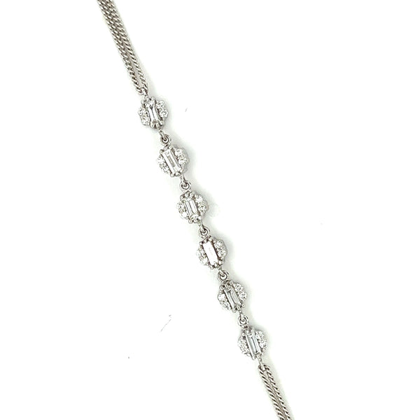 Beautiful 6 Diamond Units Bracelet in 18K White Gold S-X20B