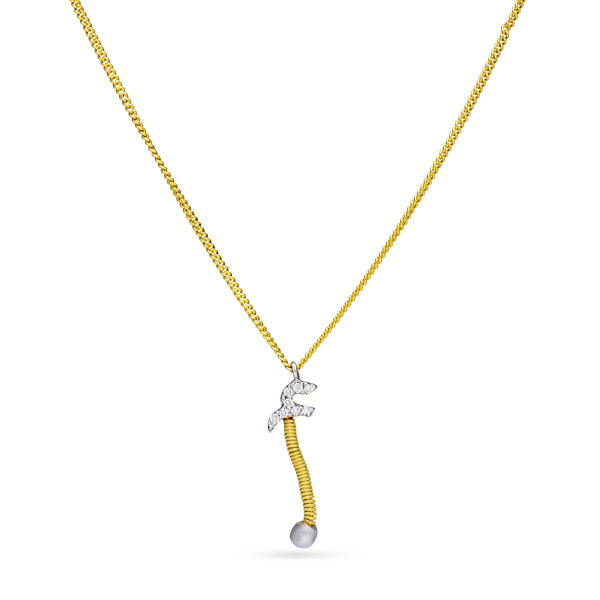 Letter Alef oustanding diamond necklace in 18 K Gold - SIR1699